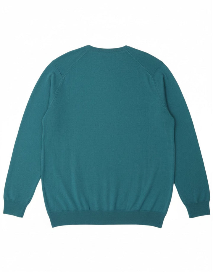 CARRERA Mens Crew Neck Jumper Sweater 2XL Turquoise Wool