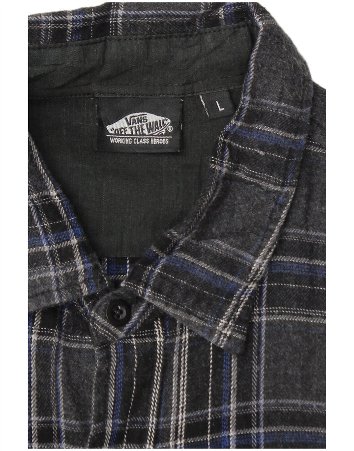 Męska koszula flanelowa Vans, duża, szara, bawełniana krata