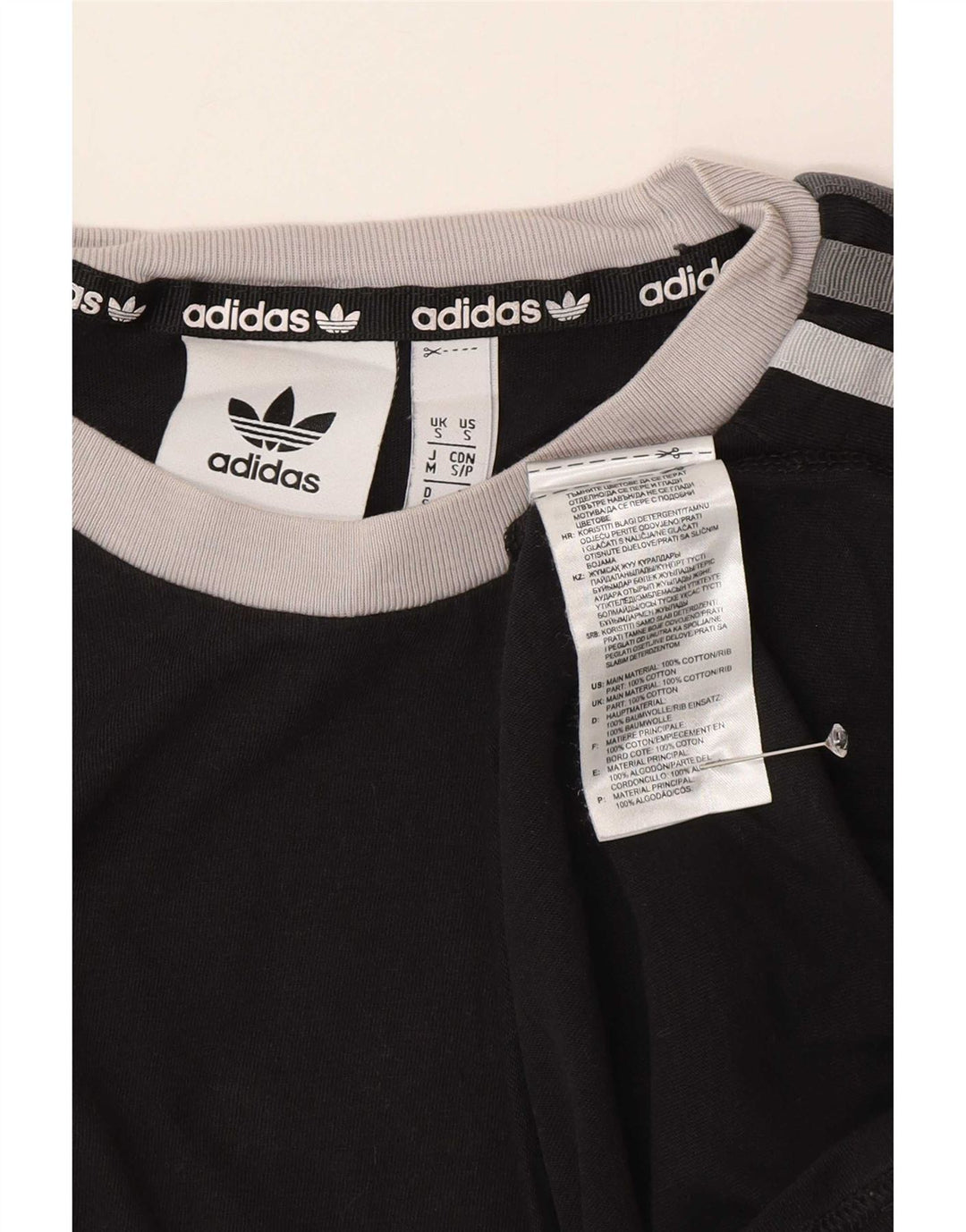 Adidas Męska Koszulka Top Mała Czarna Bawełna