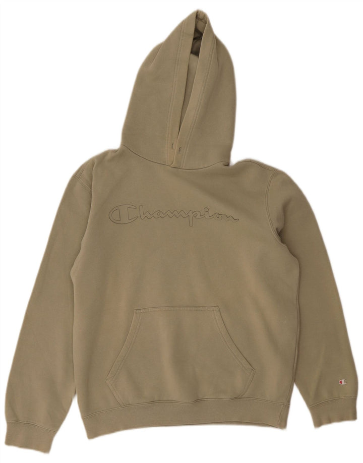 Męski sweter z kapturem i grafiką Champion, średnia, bawełniana khaki