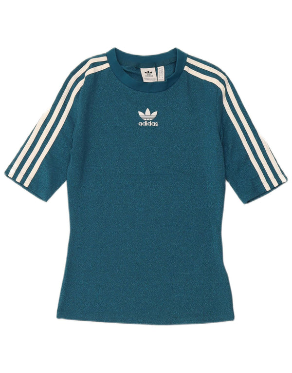 Damska koszulka Adidas Top UK 6 XS Niebieski poliester