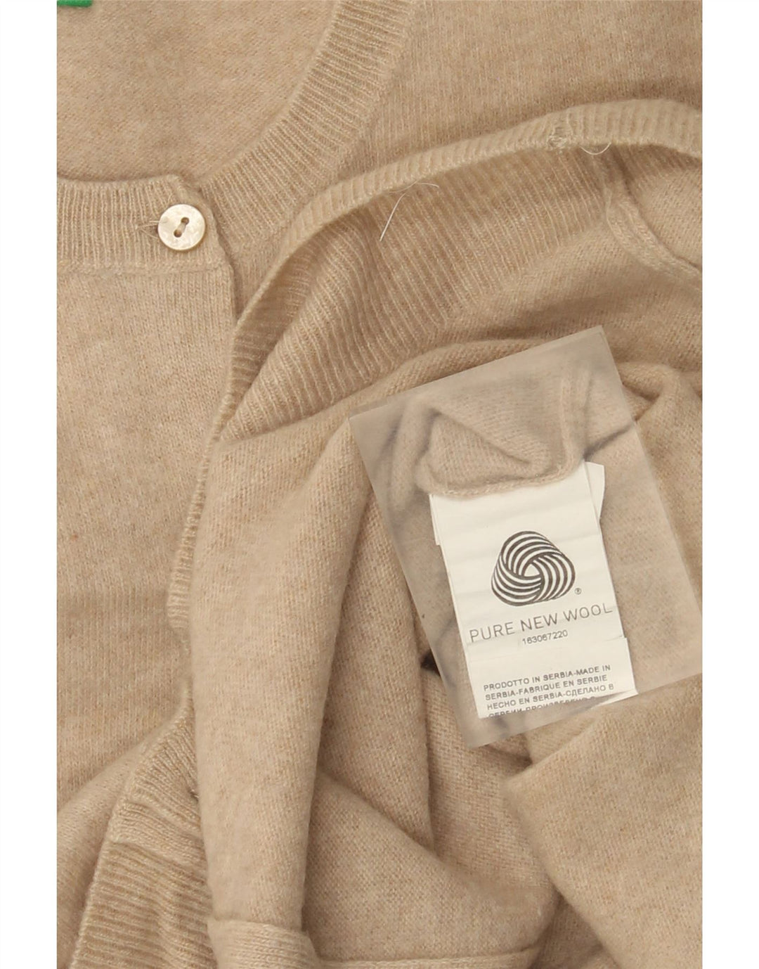 Sweter damski Benetton UK 12 średni beż, nowa wełna