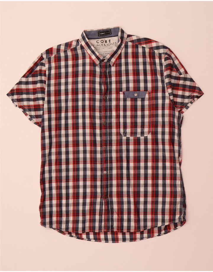 JACK & JONES Mens Workwear Short Sleeve Shirt XL Multicoloured Check