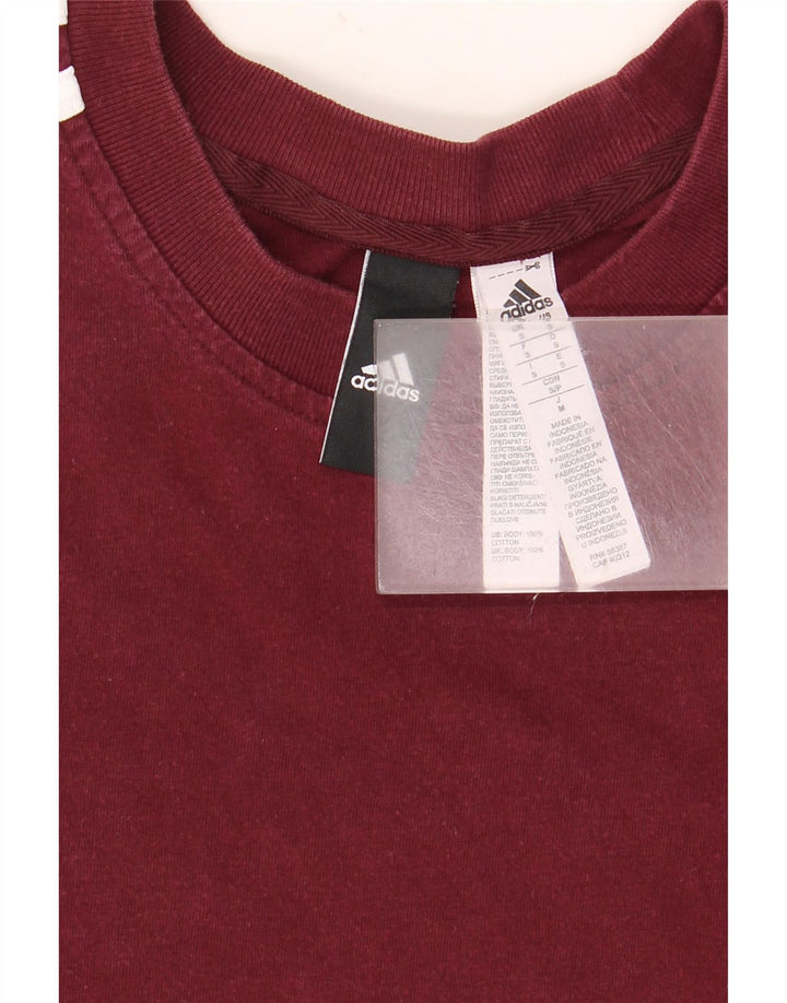 T-shirt męski ADIDAS, mały, bordowy, bawełniany