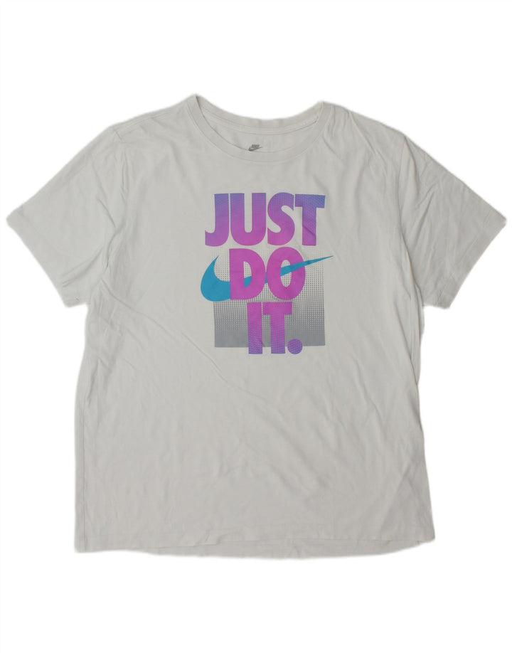 Męska koszulka z grafiką Nike, XL, biała, bawełniana