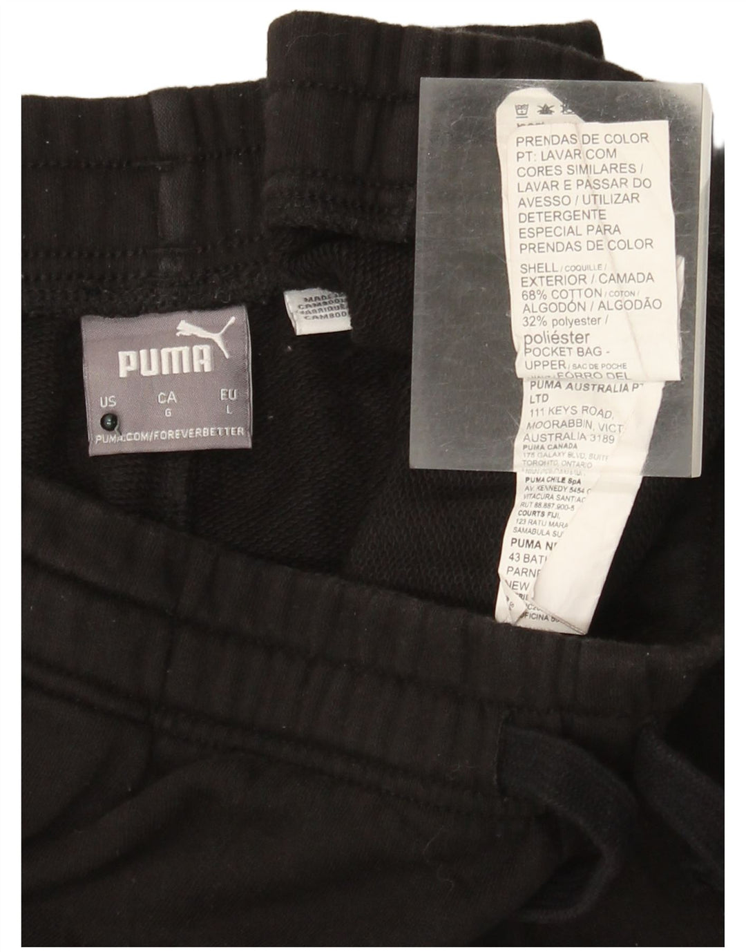 Męskie spodenki sportowe Puma z grafiką, duże, czarne, bawełniane