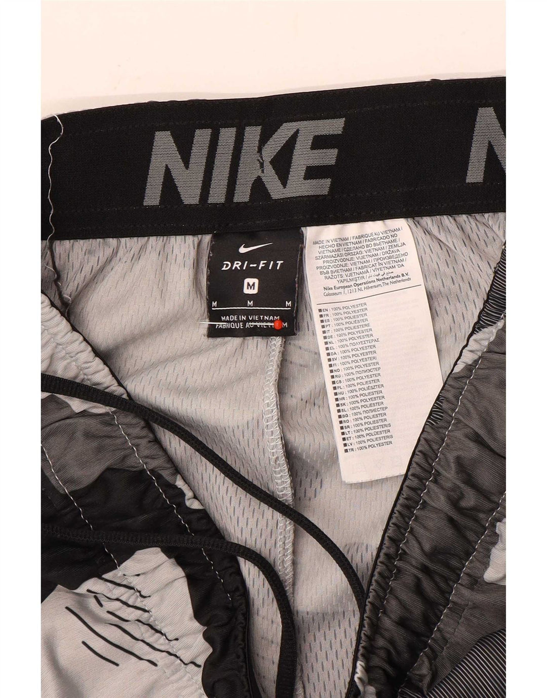 Męskie spodenki sportowe Nike Dri Fit, średnioszary, kamuflażowy poliester