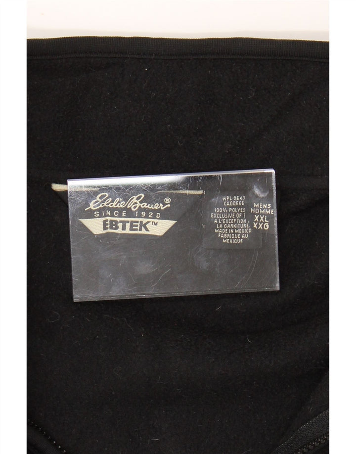 EDDIE BAUER Męska kamizelka polarowa o luźnym kroju UK 44 2XL Czarny poliester