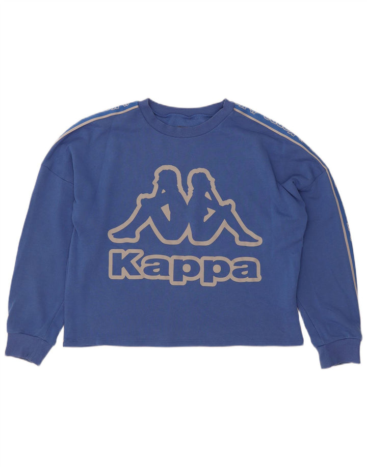 Damska bluza Kappa Tezenis Crop Graphic Jumper UK 14 Średni niebieski