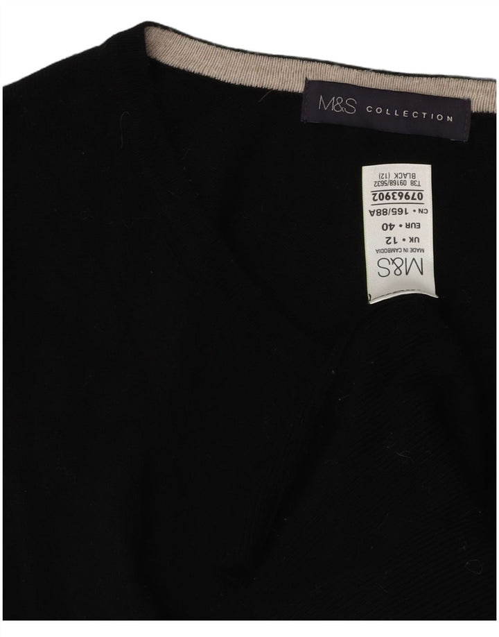 Sweter damski Marks & Spencer UK 12, średni czarny, wiskoza