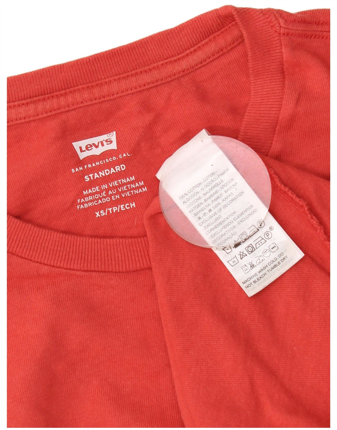 Męski standardowy t-shirt Levi's Top XS, czerwony, bawełniany