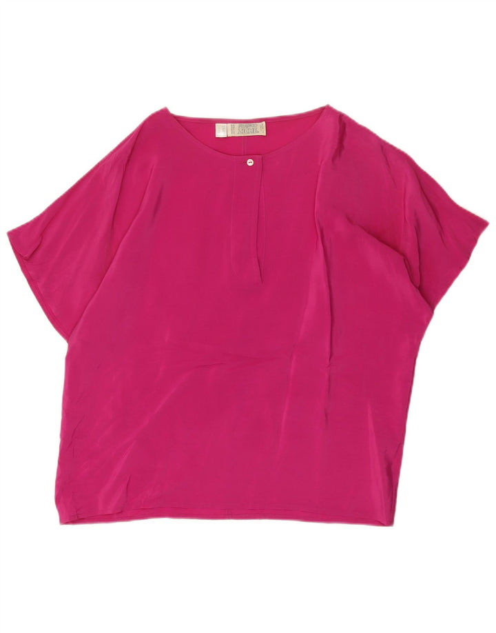 Damska bluzka oversize Franco Ziche Top UK 8 Small Pink Acetate