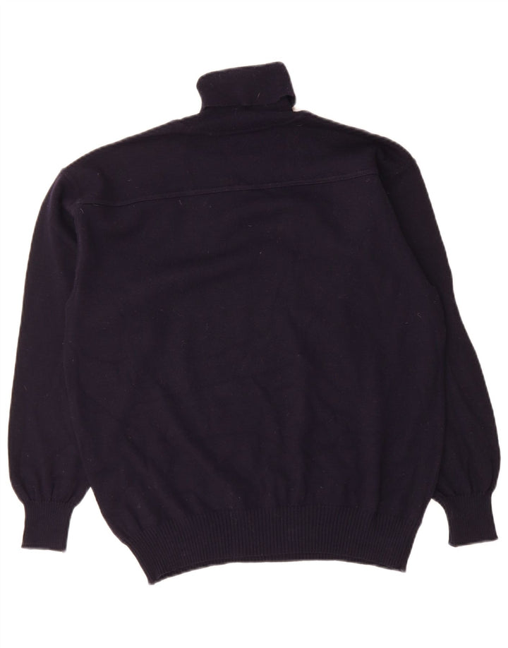 NAVIGARE Mens Roll Neck Jumper Sweater Medium Navy Blue