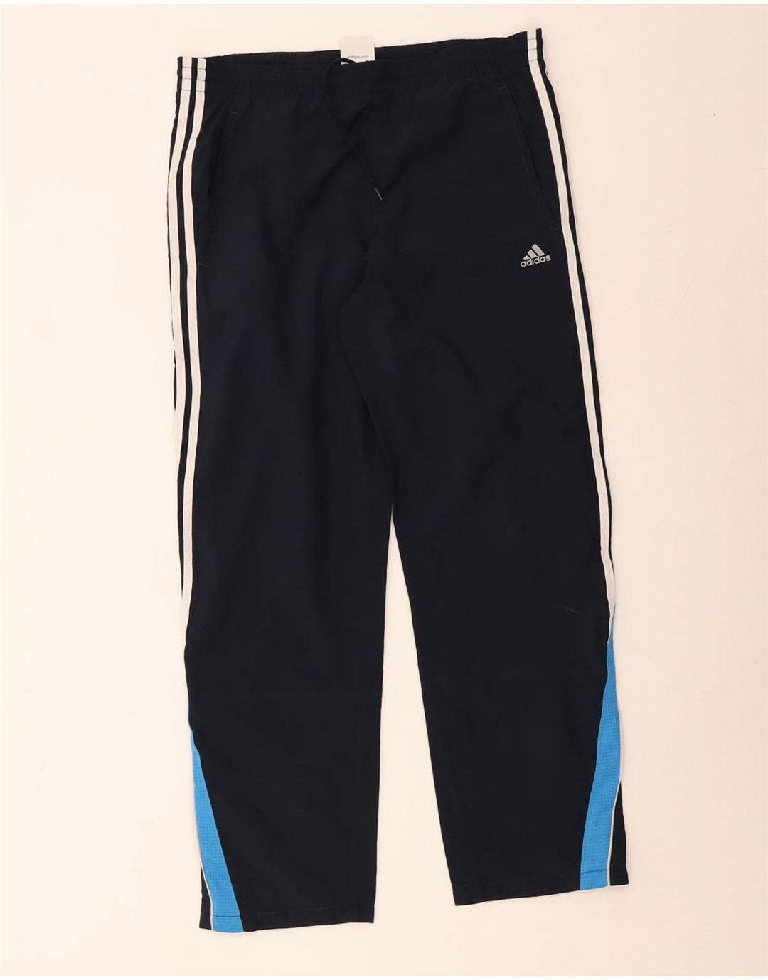 Męskie spodnie dresowe Adidas, duże, granatowe, z blokami kolorów, z poliestru