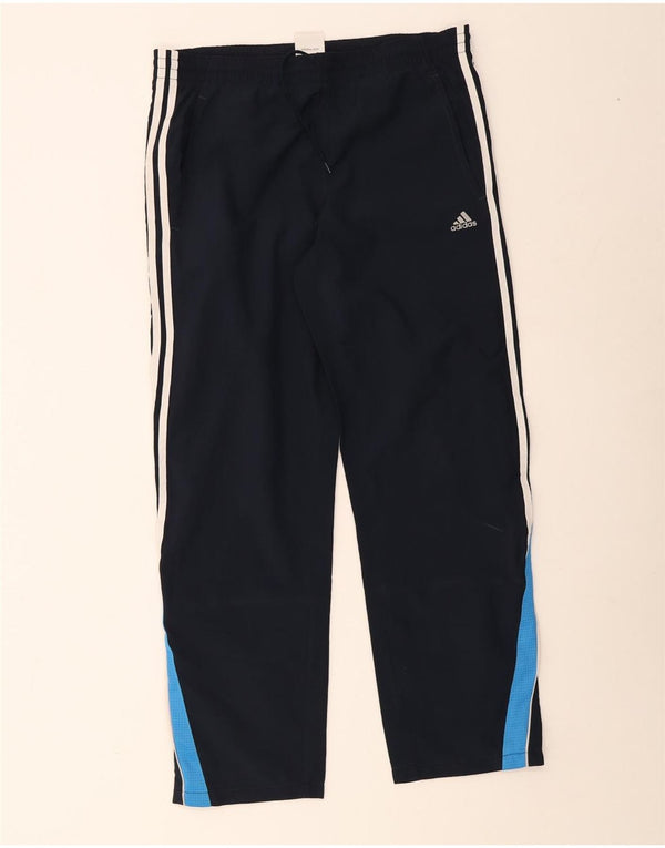 Męskie spodnie dresowe Adidas, duże, granatowe, z blokami kolorów, z poliestru