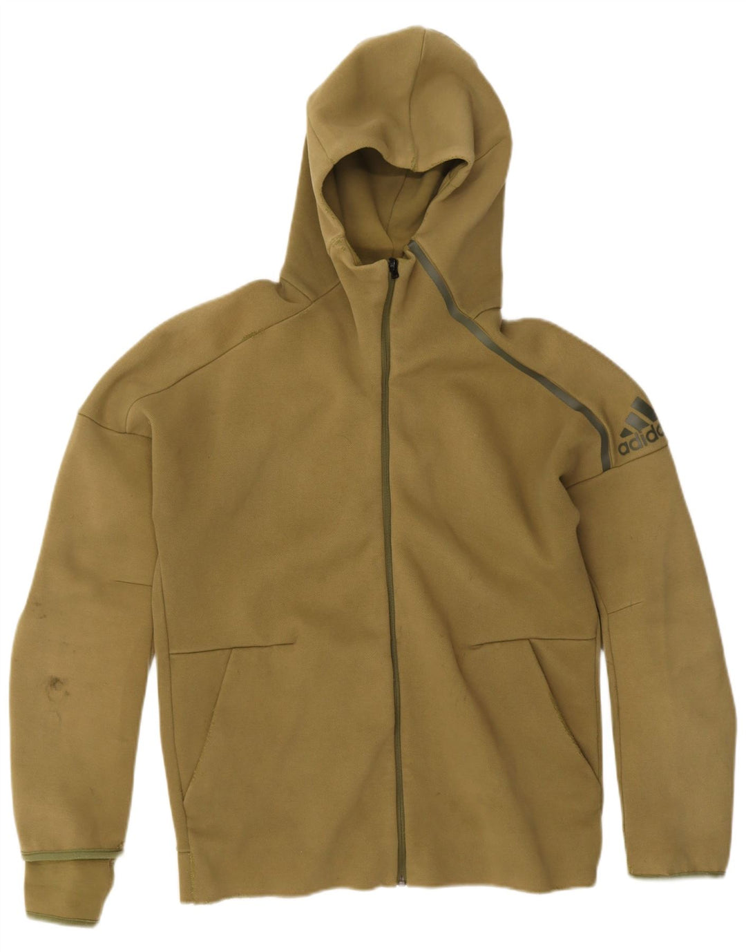 Męski sweter z kapturem Adidas z grafiką, duży, khaki