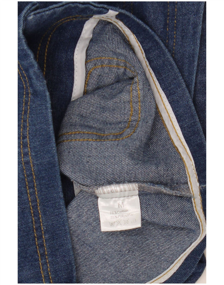 Vintage damska kamizelka jeansowa Crop UK 14, średnia granatowa bawełna