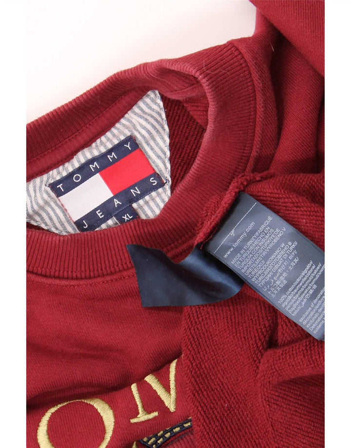 Męska bluza z grafiką Tommy Hilfiger XL Bordowa bawełna