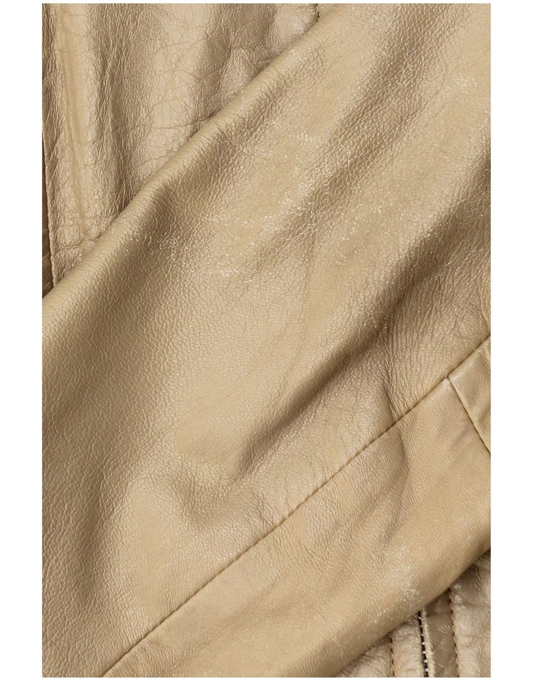 Kurtka damska Zara Crop Leather UK 14, duża, beżowa skóra