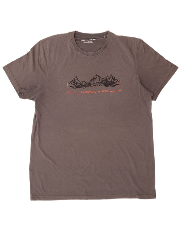 Męski T-shirt z grafiką MOUNTAIN WAREHOUSE Średni szary