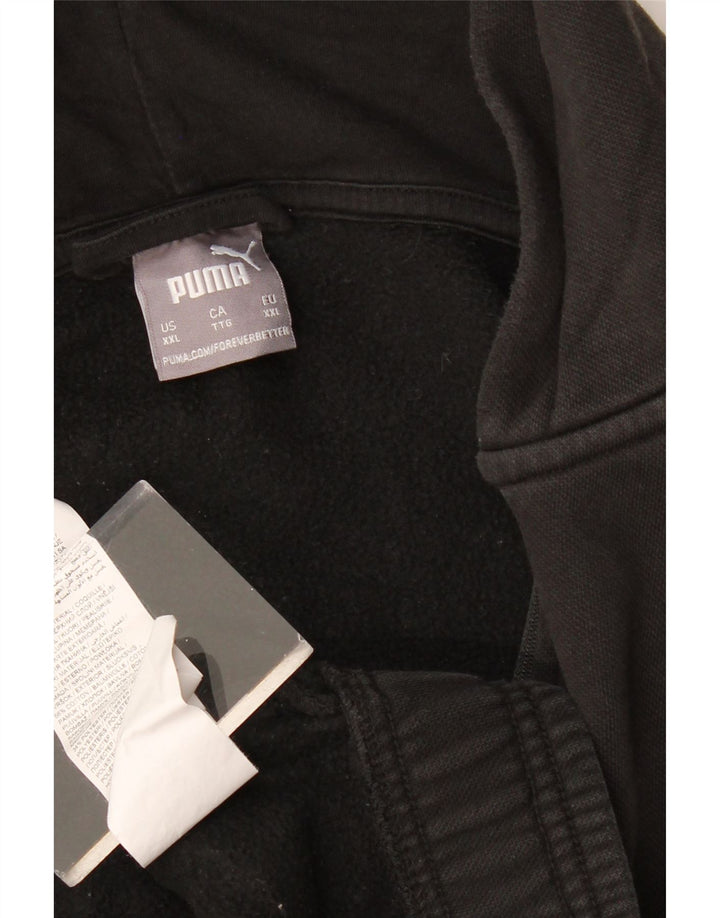 Męski sweter z kapturem i zamkiem błyskawicznym PUMA 2XL, czarna bawełna z blokami kolorów