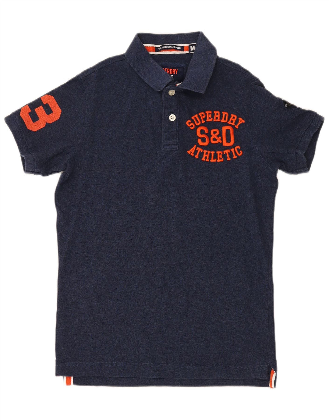 Męska koszulka polo Superdry z grafiką, średnia, granatowa, bawełniana