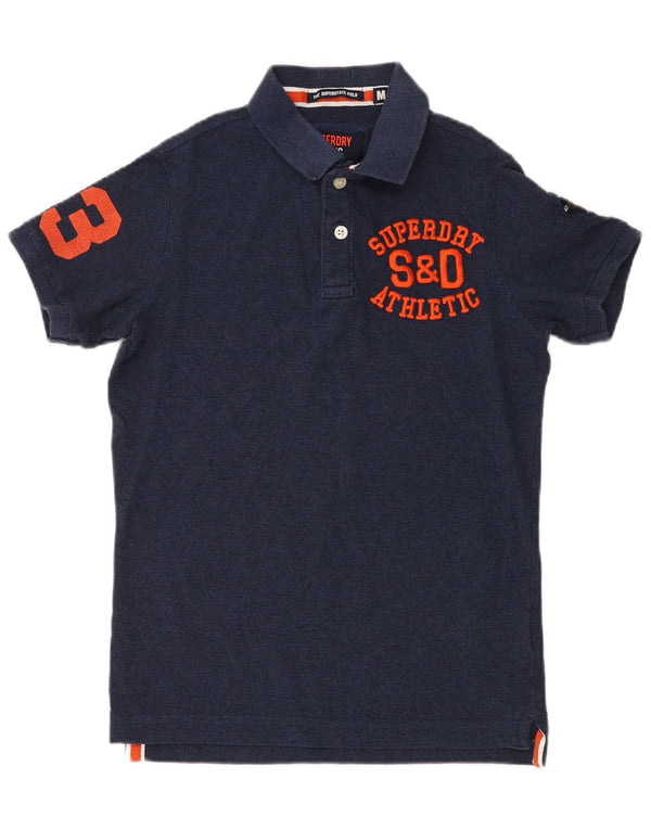 Męska koszulka polo Superdry z grafiką, średnia, granatowa, bawełniana