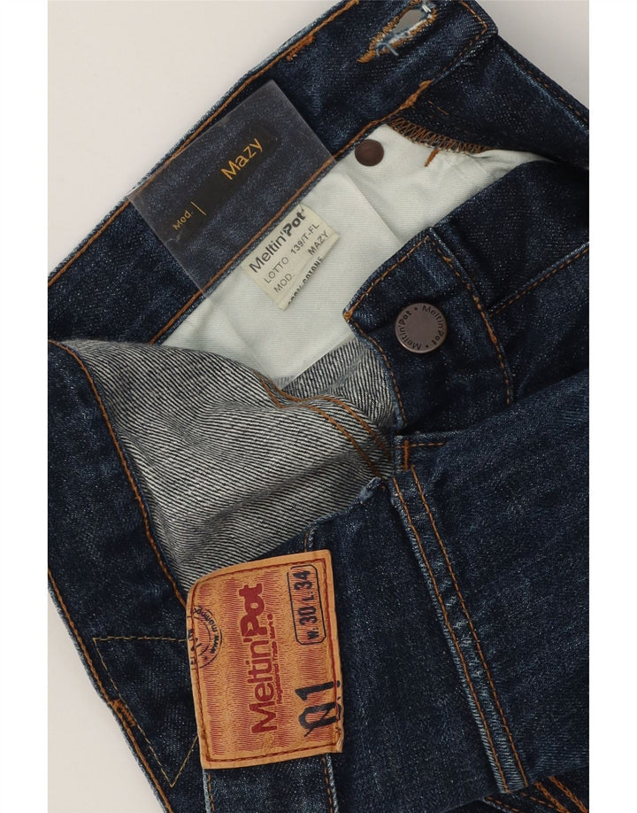 MELTIN' POT Womens Bermuda Denim Shorts W30 Medium Blue Cotton Vintage Meltin' Pot and Second-Hand Meltin' Pot from Messina Hembry 