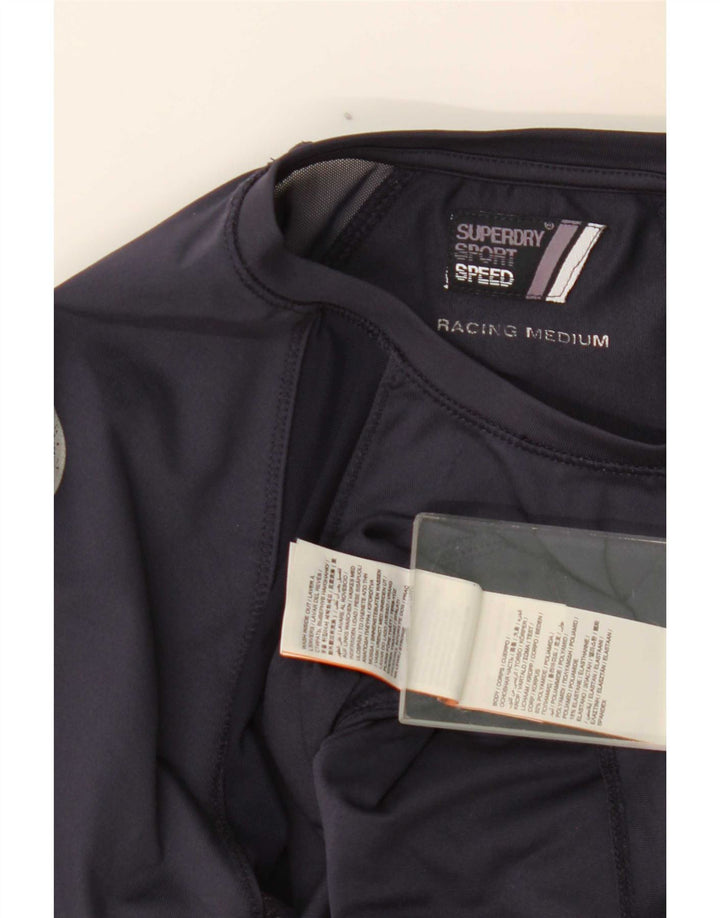 Damski top graficzny Superdry z długim rękawem, UK 12, średni granatowy, blok kolorów