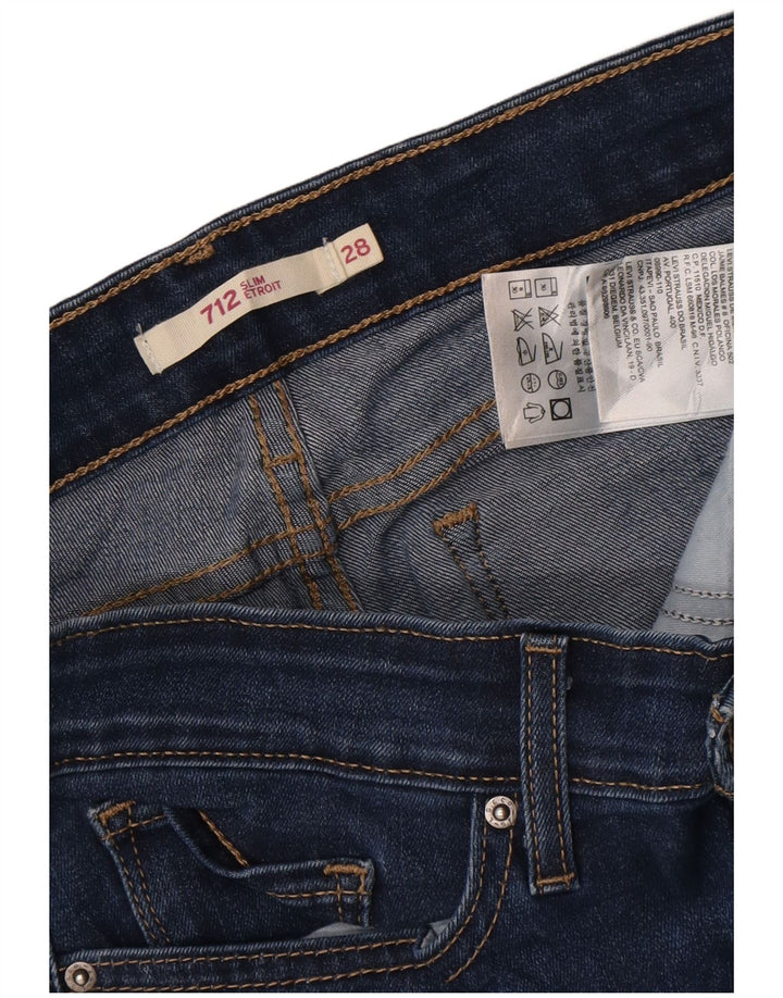 Damskie jeansy Levi's 712 Slim W28 L31 Niebieska bawełna