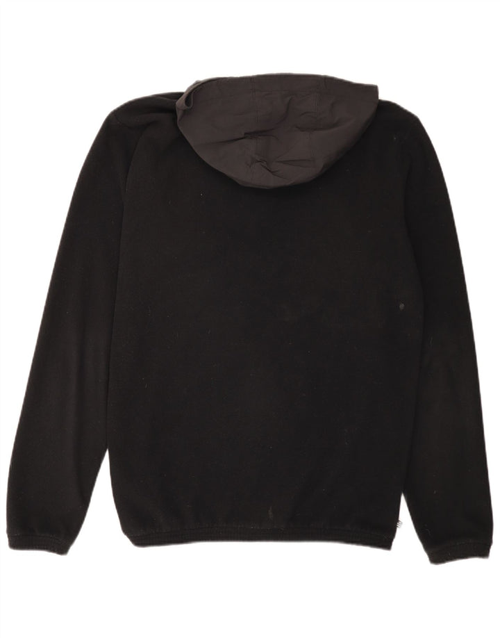 Męski sweter polarowy ADIDAS z kapturem i zamkiem błyskawicznym, w małych czarnych blokach kolorów