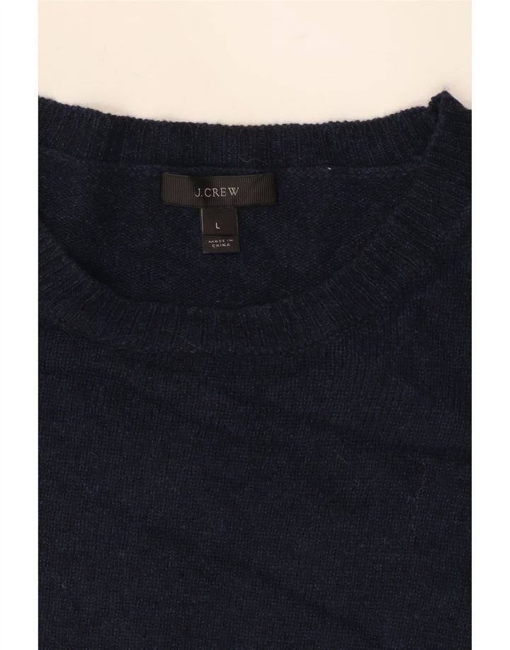J. CREW Womens Crew Neck Jumper Sweater UK 16 Large Navy Blue Wool Vintage J. Crew and Second-Hand J. Crew from Messina Hembry 
