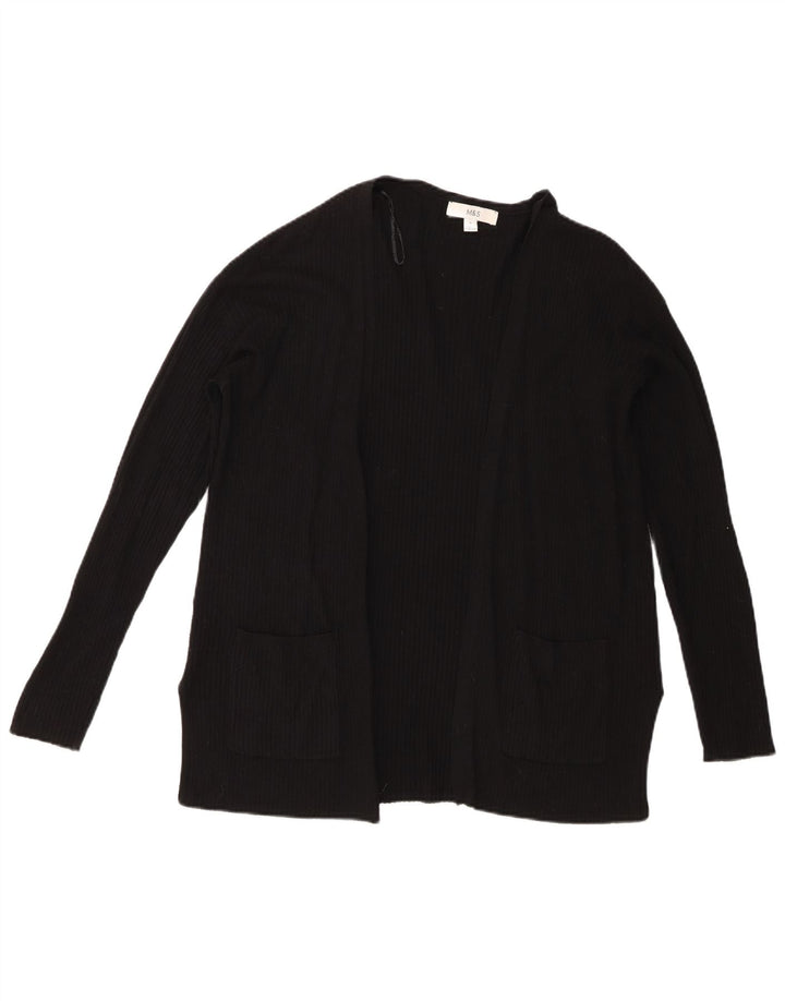 Marks & Spencer Damski sweter rozpinany UK 14 Średni czarny wiskoza