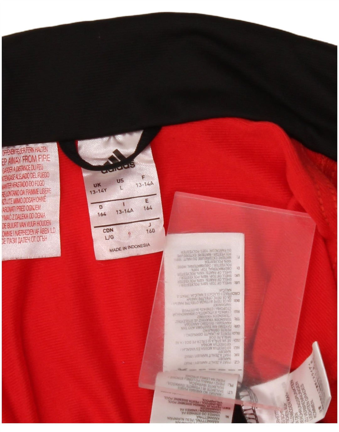 Chłopięca kurtka dresowa ADIDAS z grafiką, 13-14 lat, czarna, z blokami kolorów