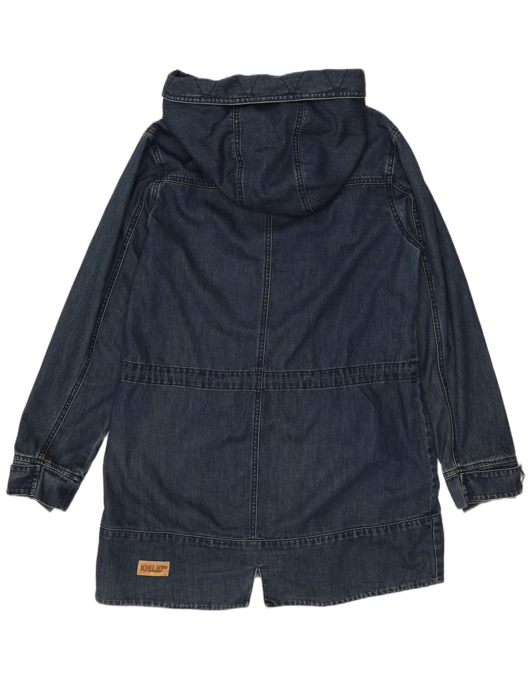 Damski płaszcz z kapturem KHUJO UK 14, średni granatowy, bawełniany