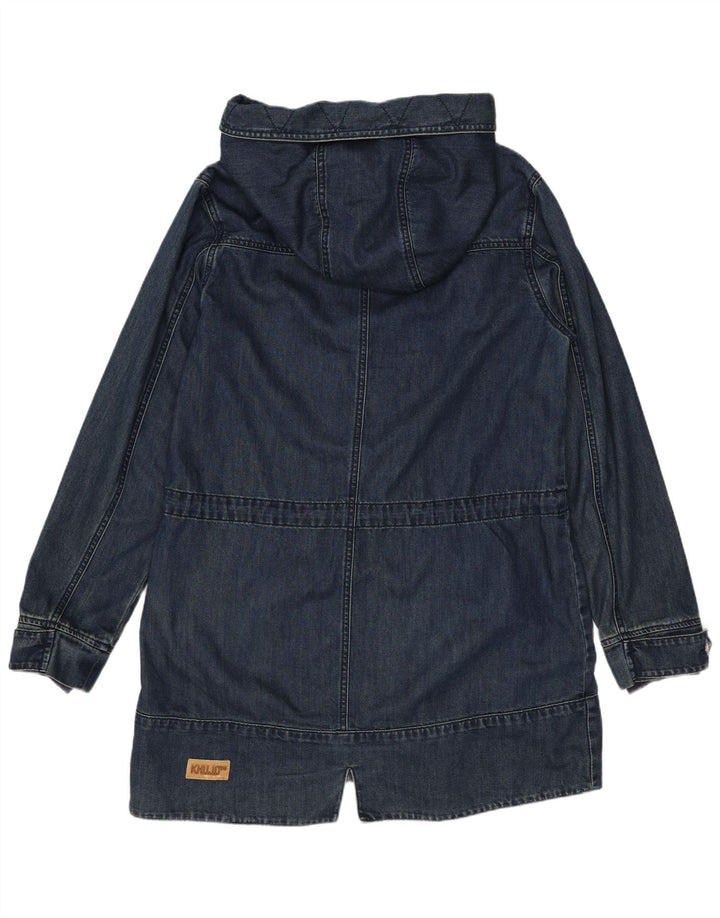 Damski płaszcz z kapturem KHUJO UK 14, średni granatowy, bawełniany