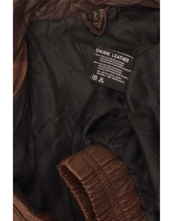 Męska kurtka skórzana VINTAGE UK 38 Średniobrązowa skóra
