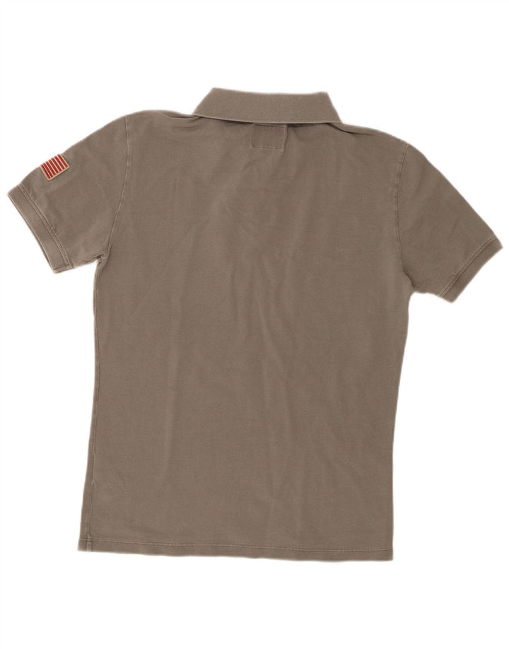 Męska koszulka polo Woolrich, mała, szara, bawełniana