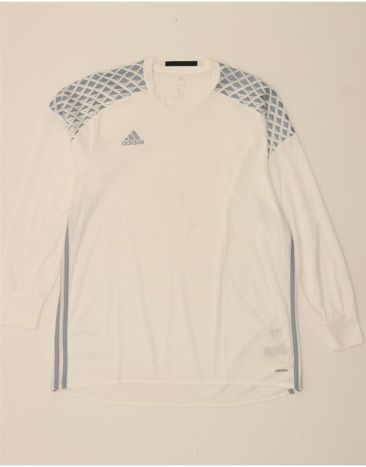 Męski top ADIDAS Adizero Graphic z długim rękawem XL, biały, poliester