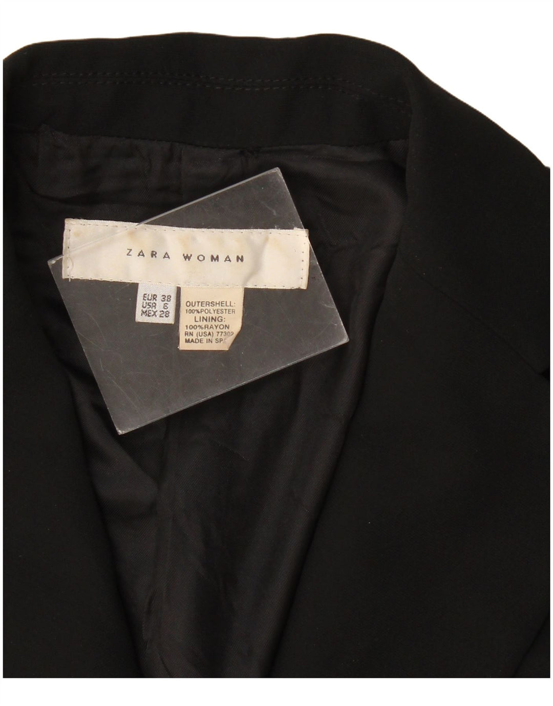 Damska marynarka Zara zapinana na 1 guzik EU 38, średni czarny poliester