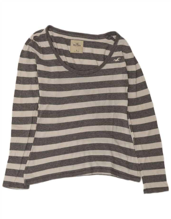 Damski top z długim rękawem Hollister UK 12 w średnie szare paski