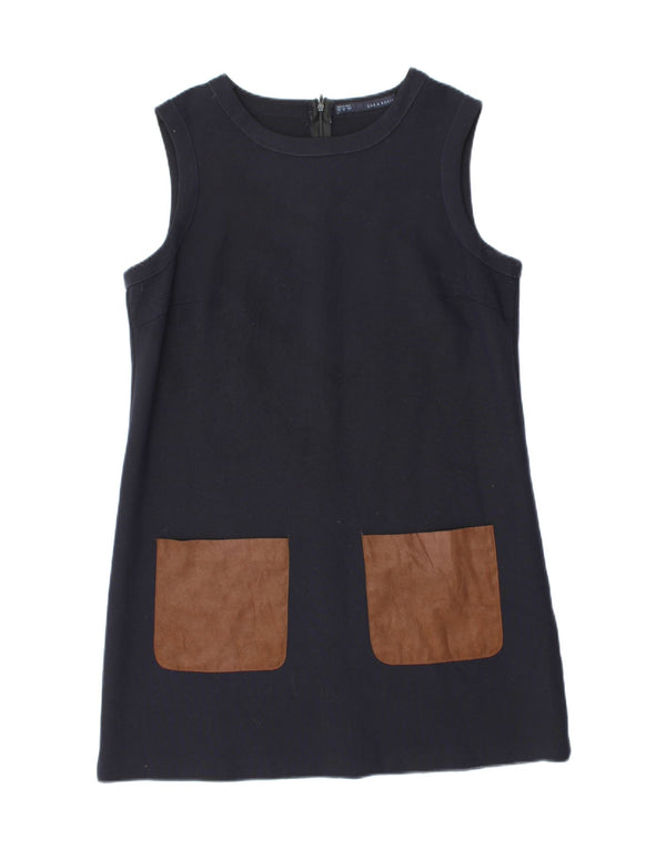 Damska sukienka typu shift bez rękawów Zara UK 18 XL Granatowy poliester