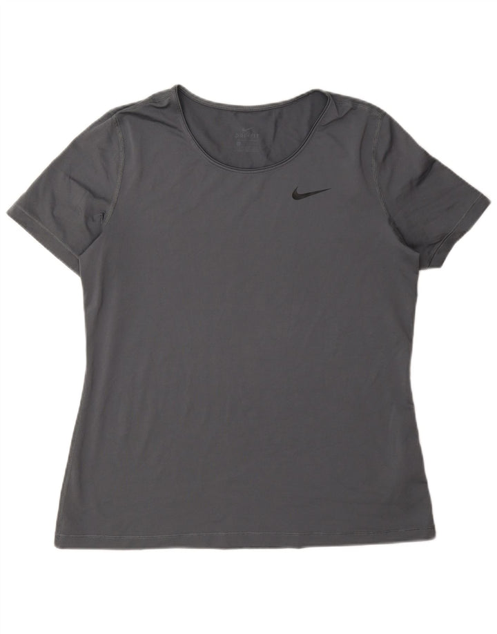 T-shirt damski Nike Dri Fit Top UK 16, duży, szary poliester