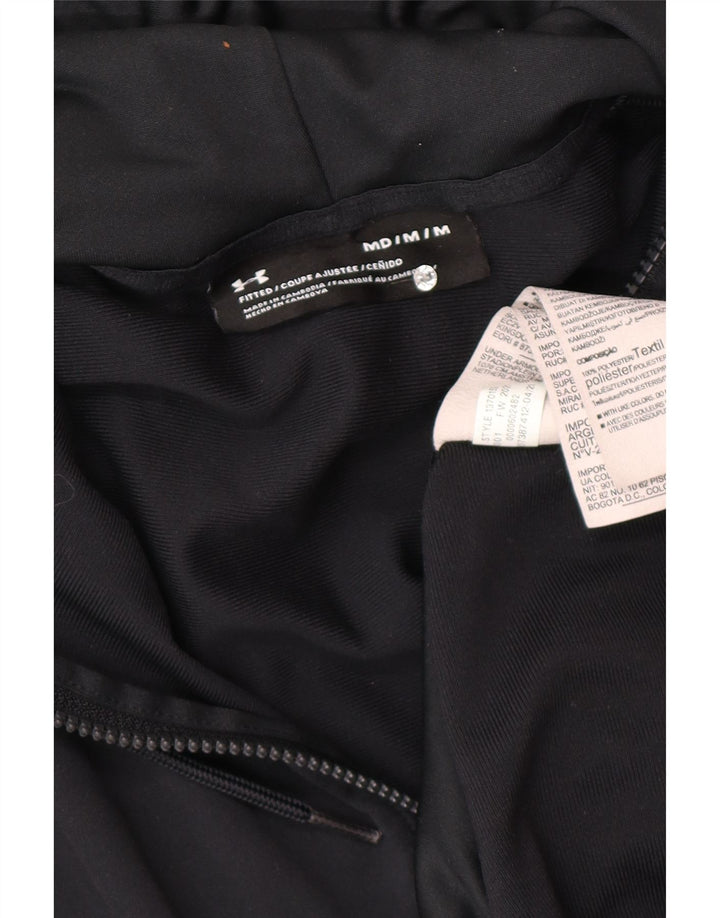 Męski dopasowany sweter z kapturem i zamkiem Under Armour w kolorze średniej czerni