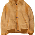 Vintage męska kurtka Bomber Shearling UK 38 średni beż