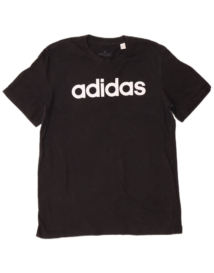 ADIDAS Mens Graphic T-Shirt Top Medium Black Cotton