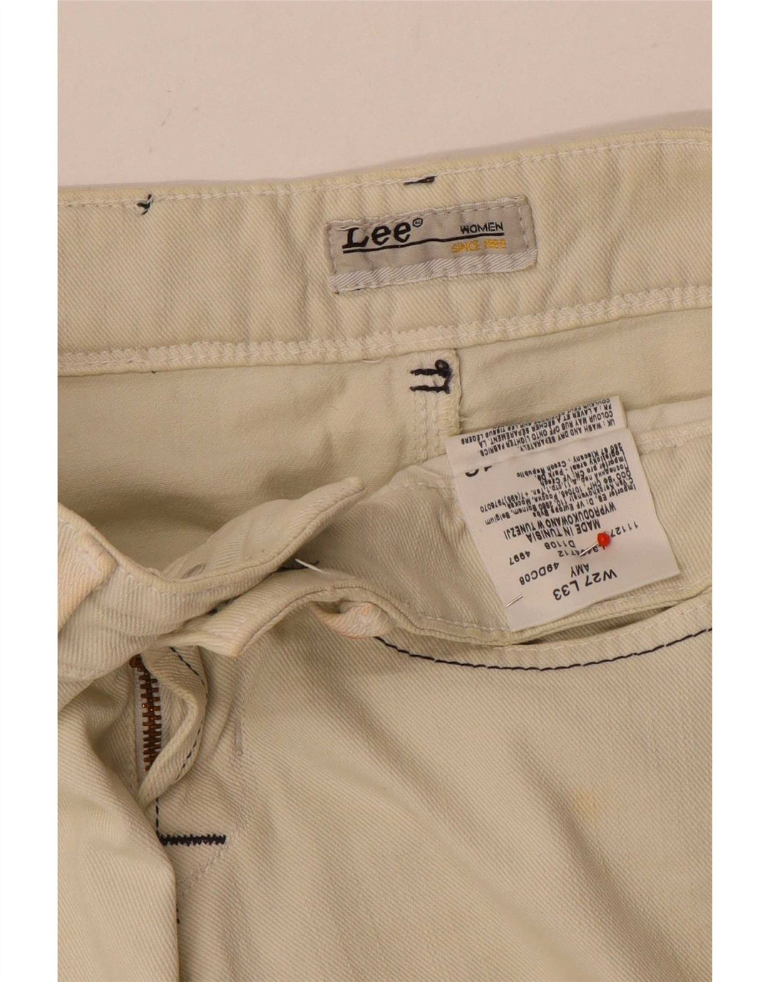 Damskie jeansy Lee Amy Slim W27 L33 z białej bawełny