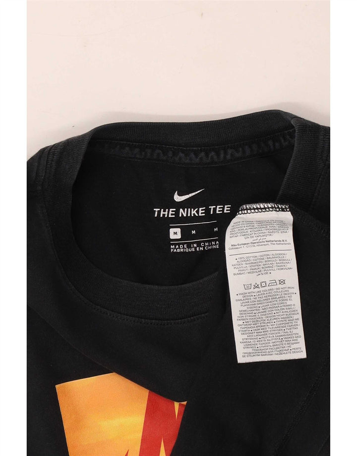 Męski T-shirt z grafiką Nike, średni czarny, bawełniany