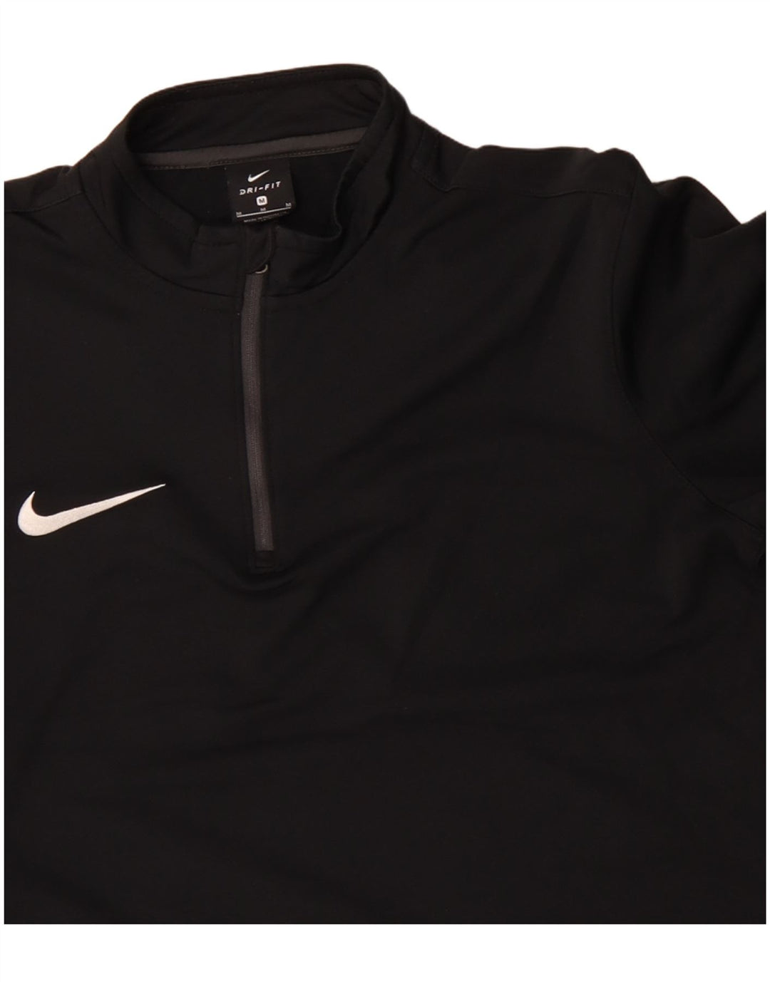 Męski dres NIKE Dri Fit z zamkiem błyskawicznym na szyi, średni czarny poliester