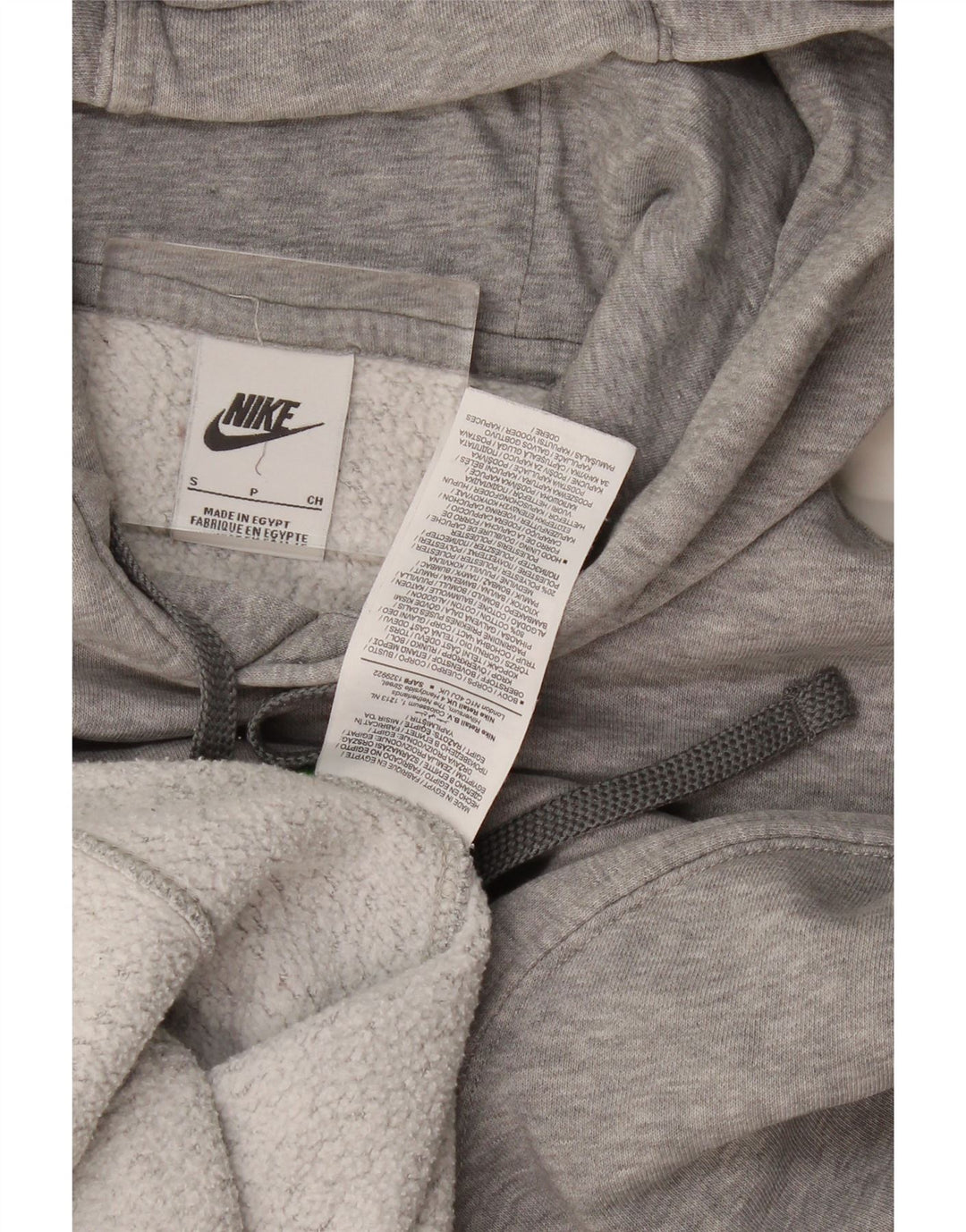 Męski sweter z kapturem Nike z grafiką, mały, szary, bawełniany